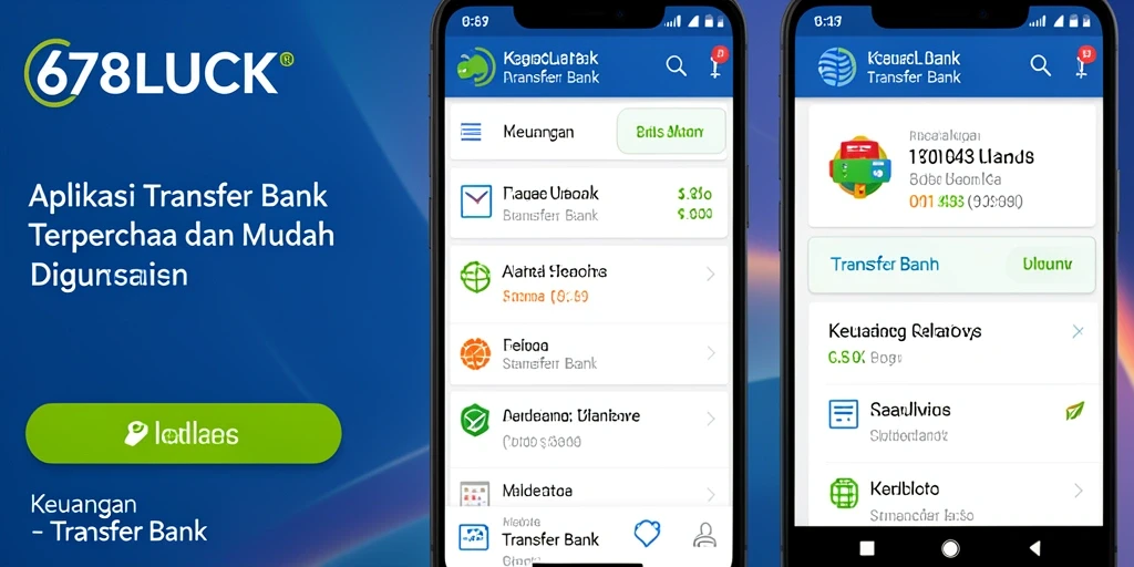 Antarmuka utama aplikasi 678LUCK untuk transfer bank yang mudah digunakan.