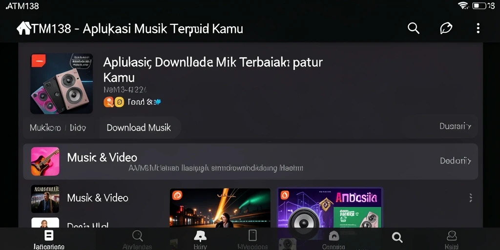 Tampilan modern dan fungsional dari aplikasi Download Musik ATM138.
