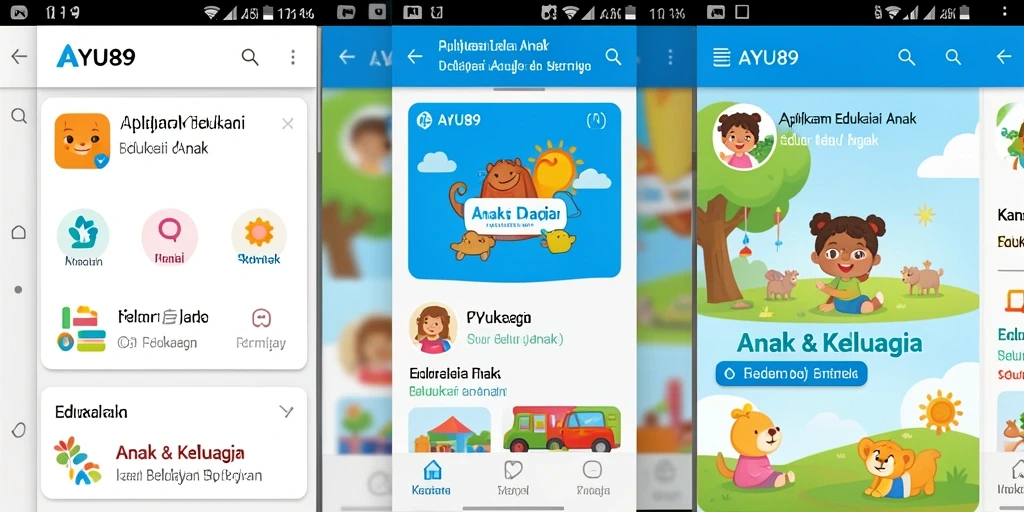 Tampilan antarmuka AYU89 yang menarik untuk anak-anak.