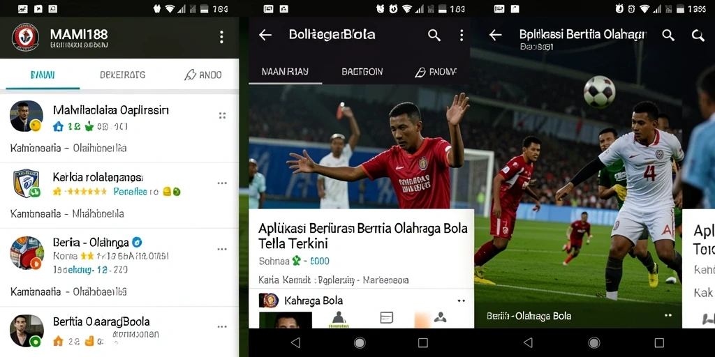 Tampilan antarmuka MAMI188 yang menampilkan berita olahraga bola.