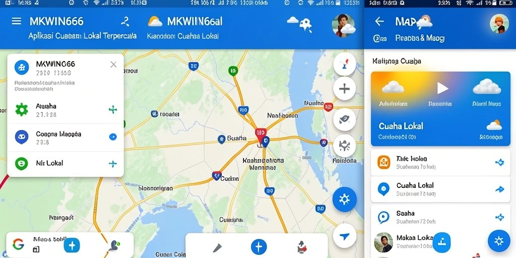 Antarmuka aplikasi MKWIN666 menampilkan informasi cuaca lokal yang akurat dan mudah dipahami.