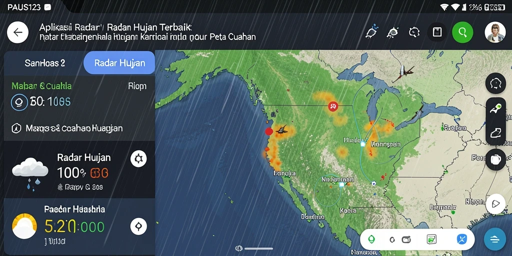 Tampilan antarmuka PAUS123 dengan fitur Radar Hujan yang informatif.